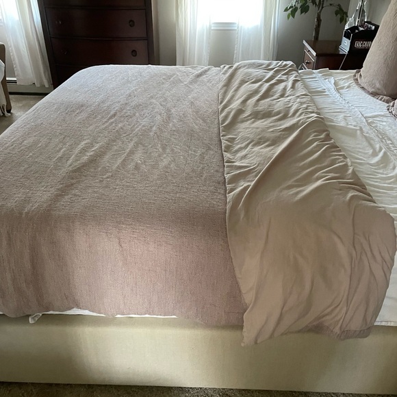 Pottery Barn European Flax Linen Waffle Duvet Cover - Picture 6 of 8